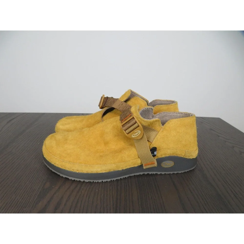 Chaco Paonia Shoes Mens 11 Yellow Suede Slip On Buckle Comfort Casual JCH107449